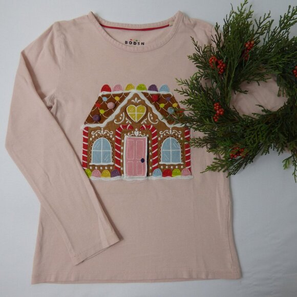 Mini Boden Gingerbread House T-Shirt, Size 6-7 Years - Picture 1 of 3